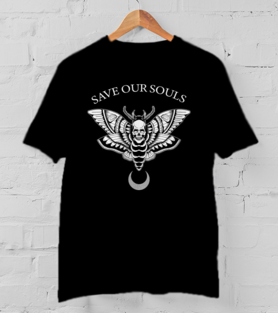 Save Our Souls Death Moth Crescent T-Shirt
