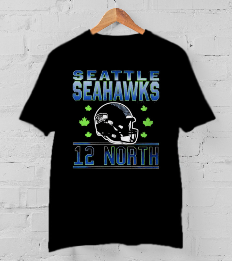 Seattle Seahawks 12 North Helmet Fall Leaves T-Shirt