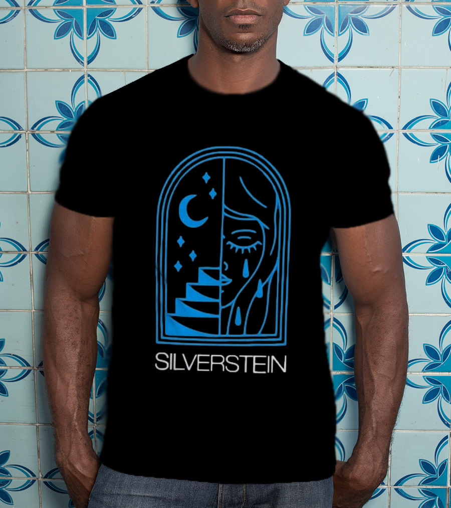 Silverstein Moon Crying Face Stairs Crescent Window T-Shirt