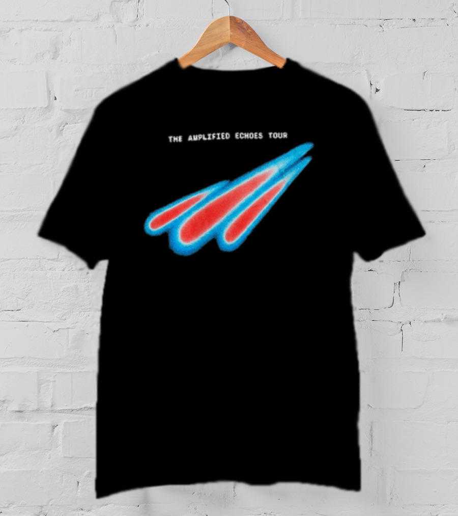 Manchester Orchestra The Amplified Echoes Tour Vibrant Blue Red Streaks T-Shirt