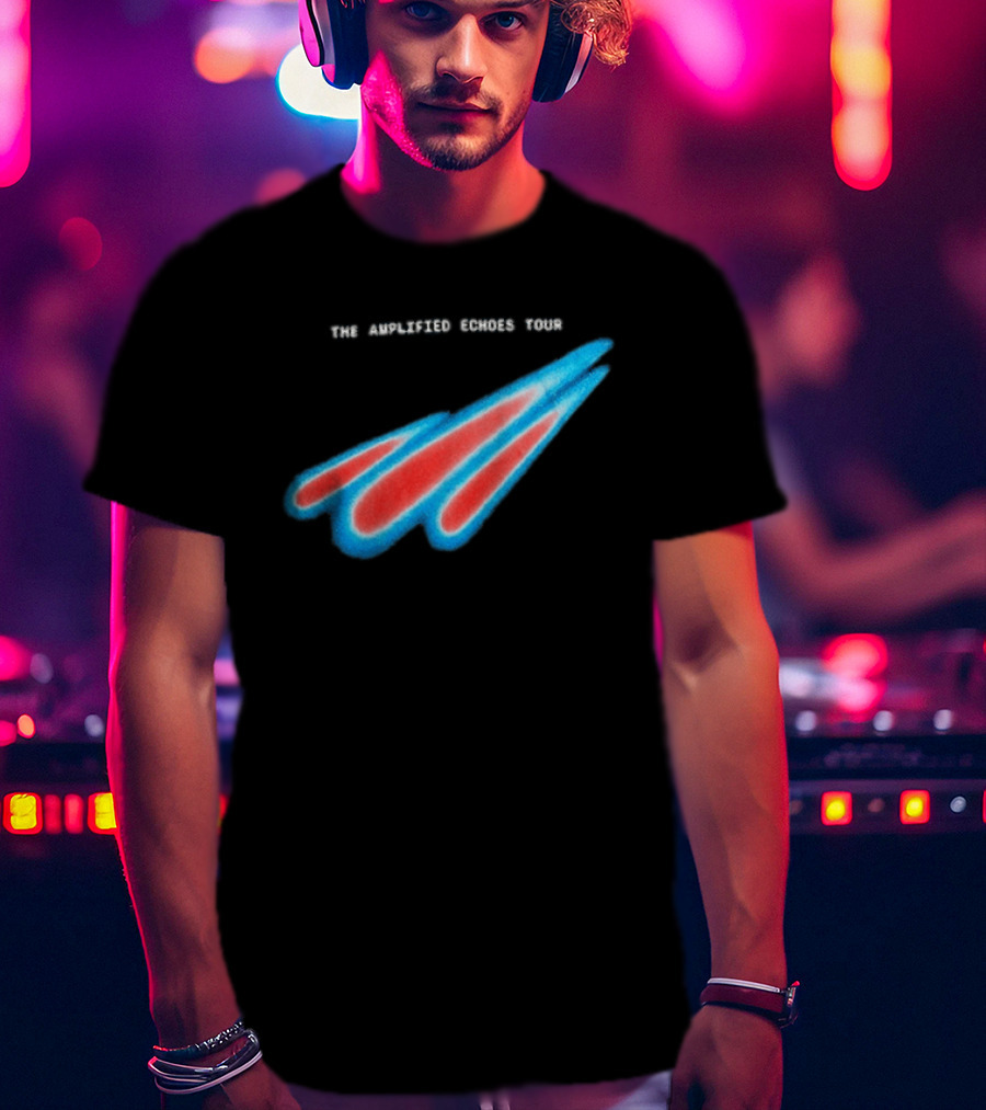 Manchester Orchestra The Amplified Echoes Tour Vibrant Blue Red Streaks T-Shirt