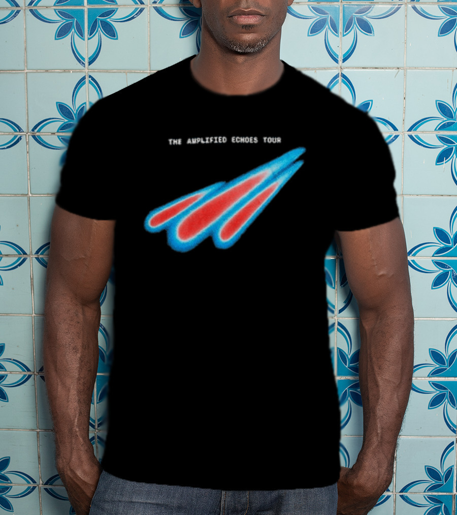 Manchester Orchestra The Amplified Echoes Tour Vibrant Blue Red Streaks T-Shirt