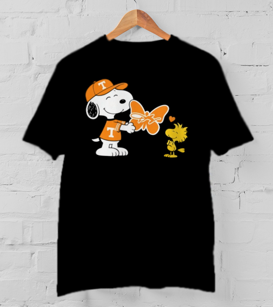 Snoopy Tennessee Volunteers Dolly Parton Woodstock Butterfly T-Shirt