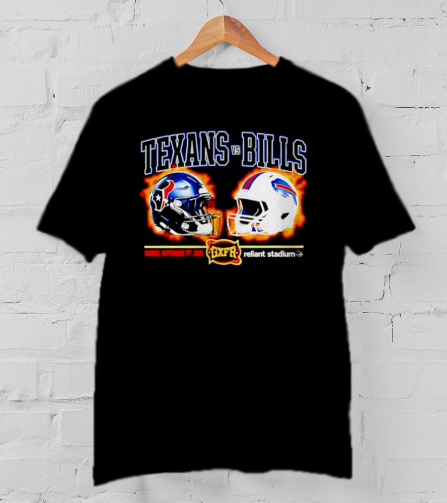 Texans Vs Bills Sunday September 13th 2026 Reliant Stadium Helmet Showdown T-Shirt