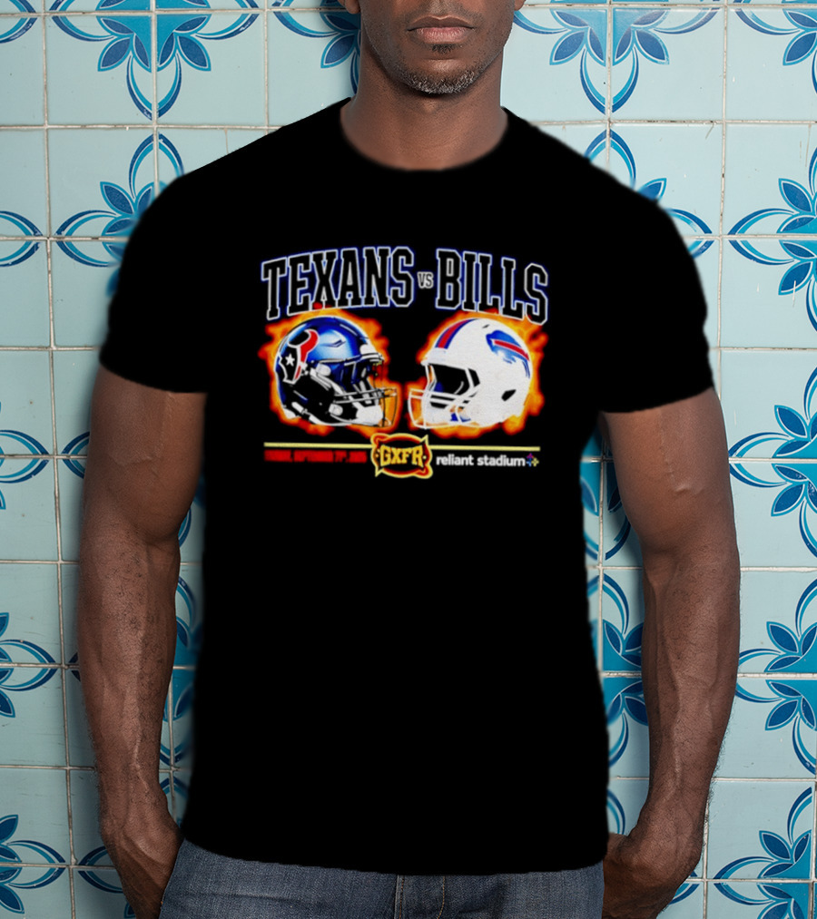 Texans Vs Bills Sunday September 13th 2026 Reliant Stadium Helmet Showdown T-Shirt