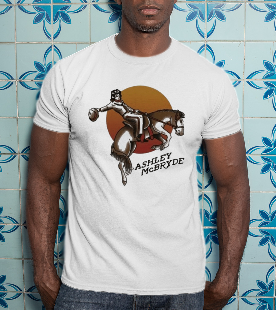 Ashley McBryde Bucking Cowgirl Vintage Sunset Rider T-Shirt