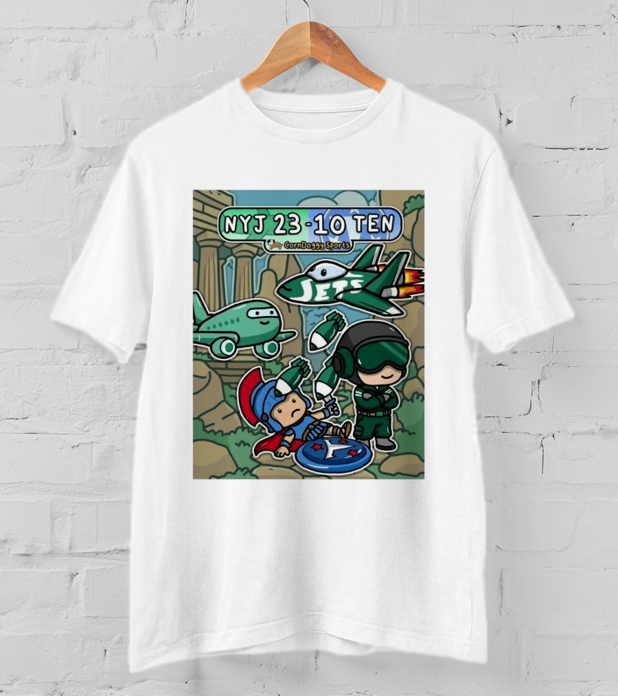 NYJ 23 10 TEN CornDoggy Sports New York Jets Tennessee Titans Fan T-Shirt