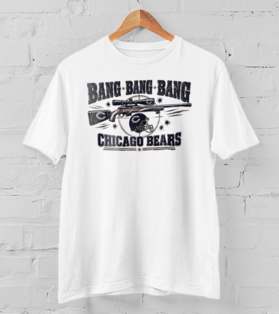 Chicago Bears Bang Bang Bang Sniper Rifle Football Helmet Target T-Shirt
