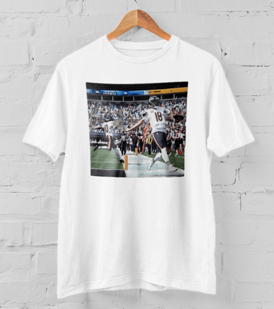 Chicago Bears Caleb Williams Rome Odunze Players Photo NFL Football Action T-Shirt