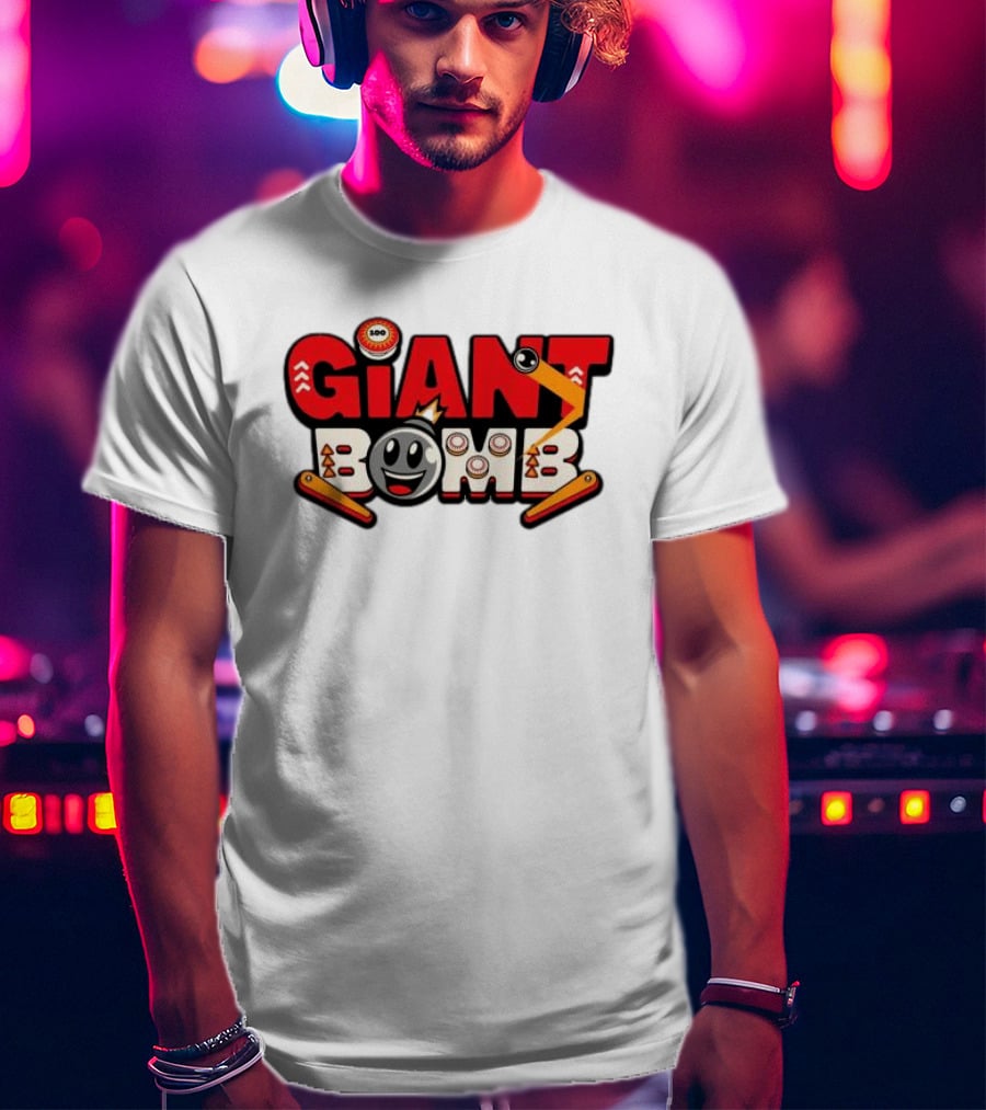 Giant Bomb Pinball Arcade Game Logo Retro Style Hat T-Shirt