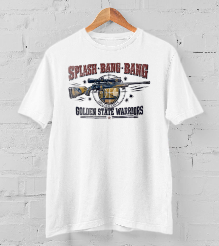 Splash Bang Bang Golden State Warriors Sniper Scope Bullet Holes T-Shirt