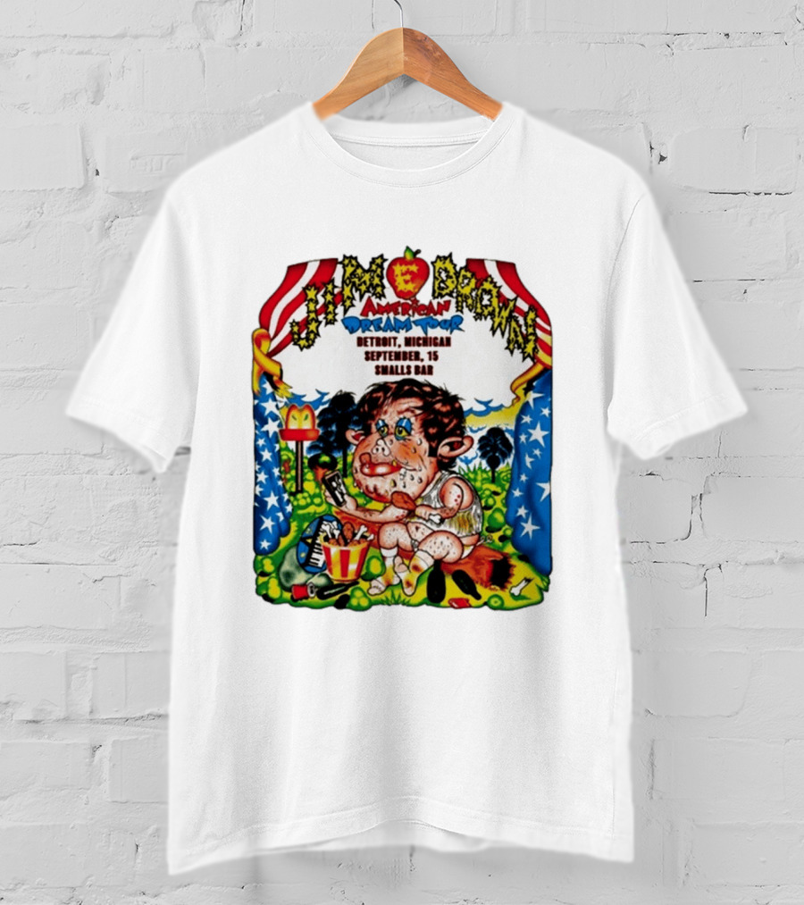 Jim E. Brown American Dream Tour Detroit Michigan September 15 Smalls Bar Concert T-Shirt