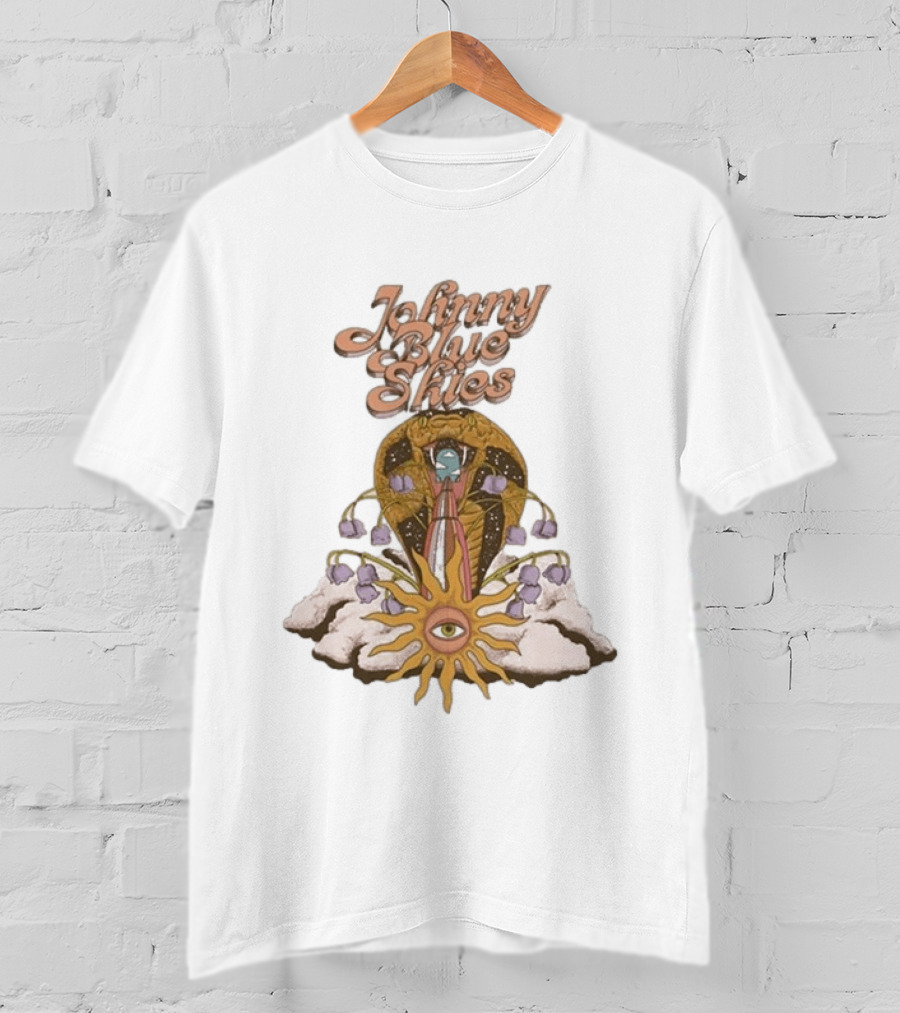 Johnny Blue Skies Snake Vintage Psychedelic Sunflower And Clouds T-Shirt