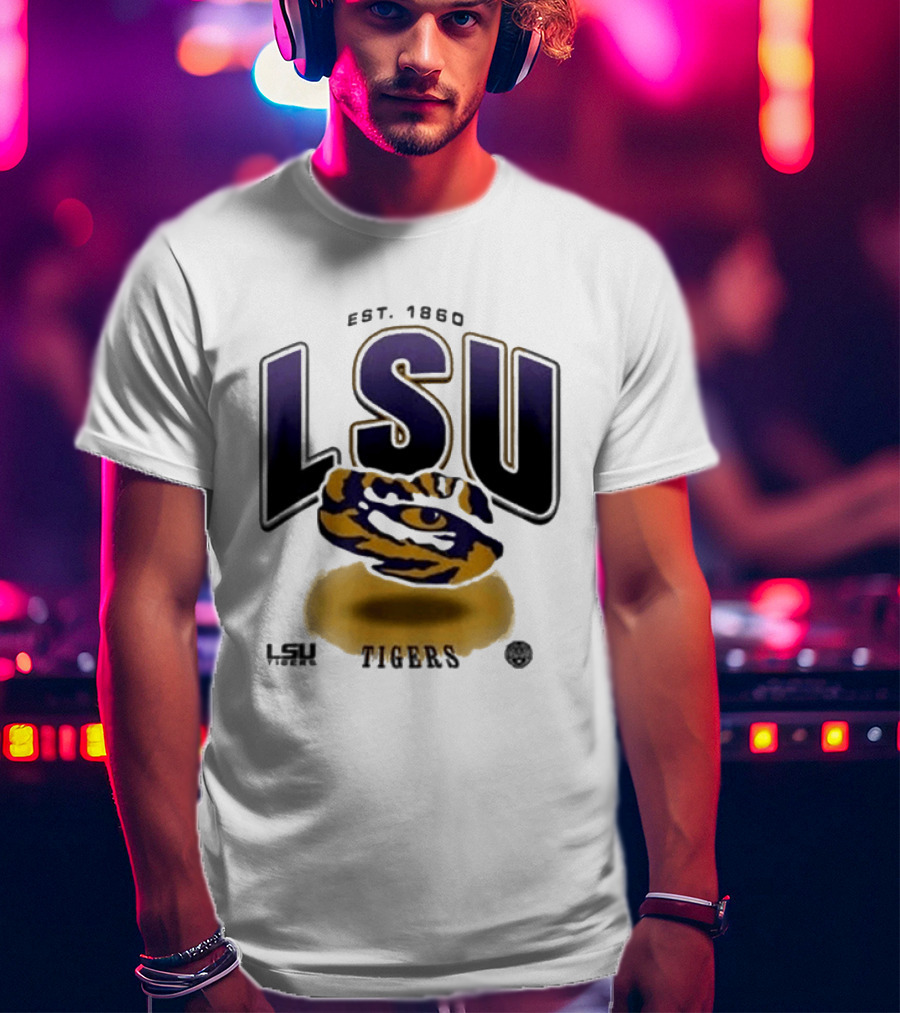 LSU Tigers Est. 1860 Bold Letter Tiger T-Shirt