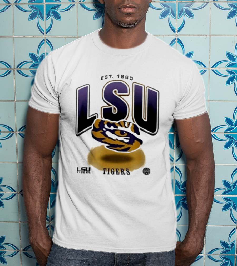 LSU Tigers Est. 1860 Bold Letter Tiger T-Shirt