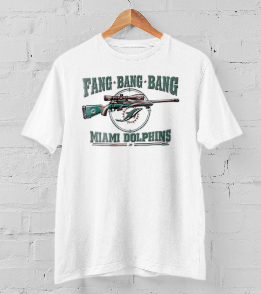 Fang Bang Bang Miami Dolphins Sniper Rifle Scope Crosshair Distressed T-Shirt
