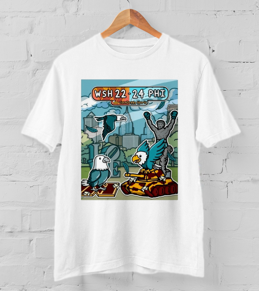 CornDoggy Sports WSH 22 24 PHI Washington Vs Philadelphia Eagles And Tank Scene T-Shirt