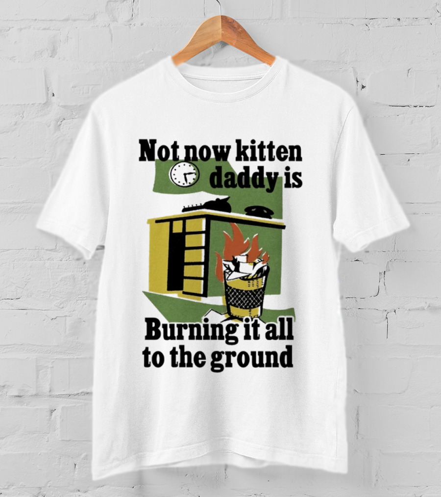 Not Now Kitten Daddy Is Burning It All To The Ground House Fire T-Shirt