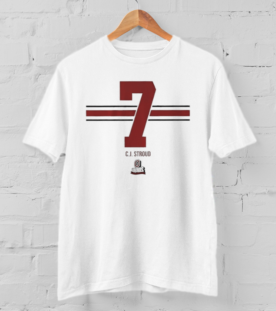 Ohio State Buckeyes C.J. Stroud 7 Stripe Football T-Shirt