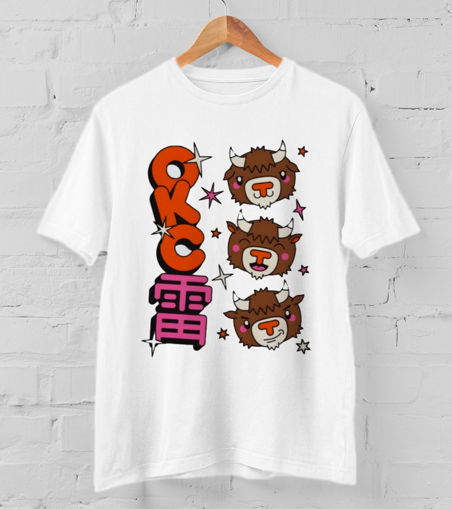 OKC Thunder Kawaii Bison Buffalo NBA Japan T-Shirt