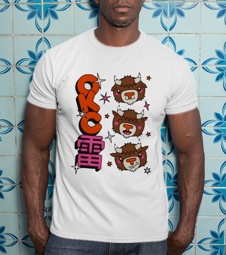 OKC Thunder Kawaii Bison Buffalo NBA Japan T-Shirt