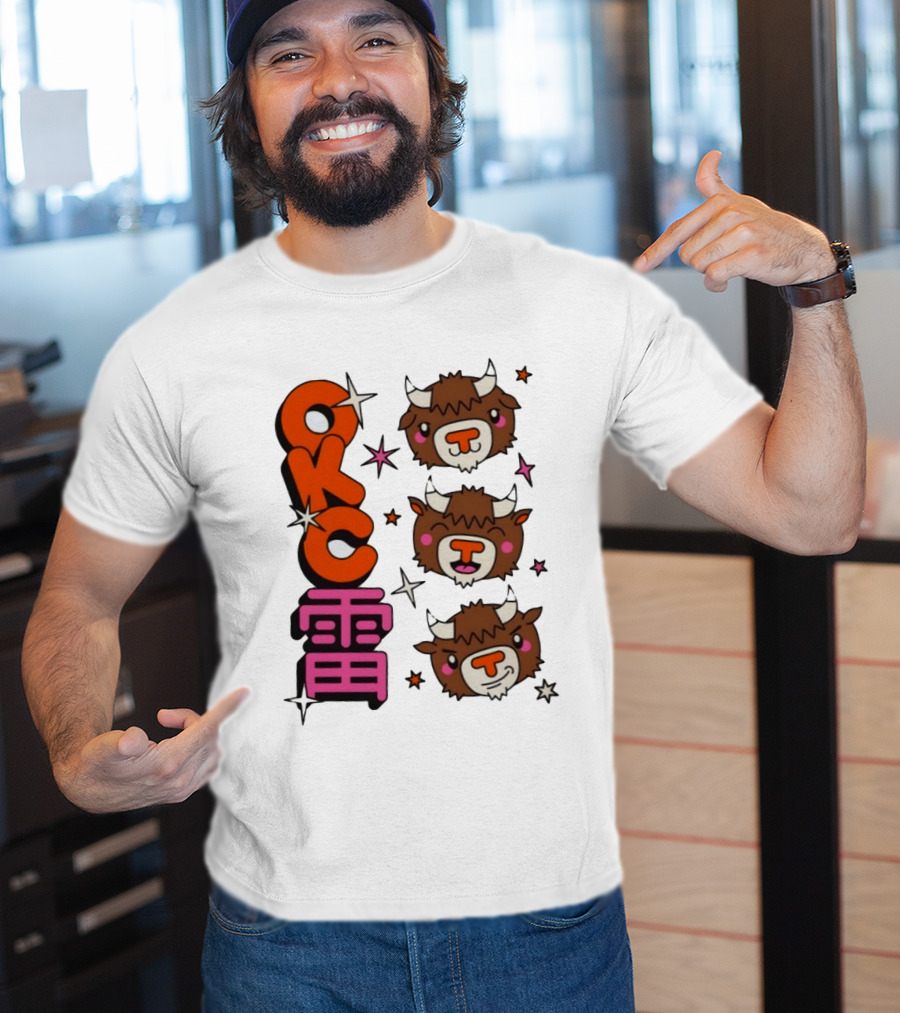 OKC Thunder Kawaii Bison Buffalo NBA Japan T-Shirt