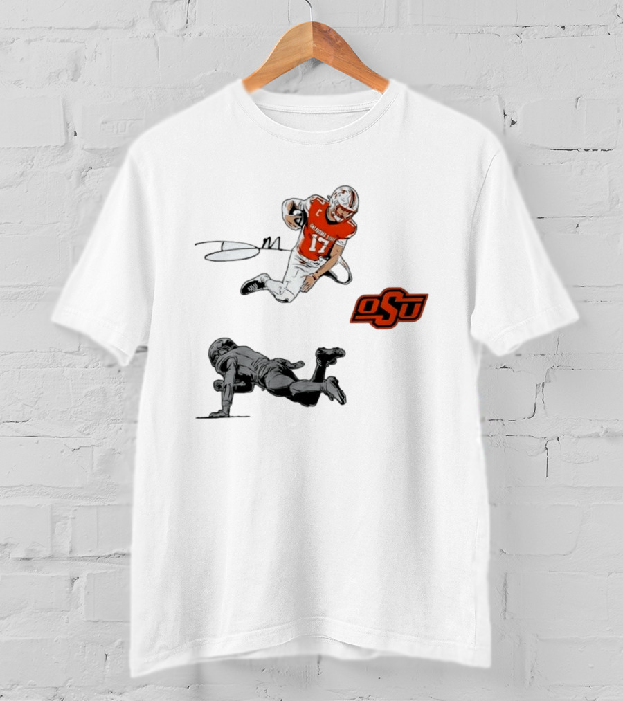 Oklahoma State Cowboys Football Drew Mestemaker Air Mesty OSU Quarterback 17 T-Shirt