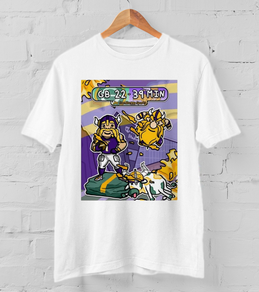 GB 22 39 MIN CornDoggy Sports Green Bay Packers Vs Minnesota Vikings T-Shirt