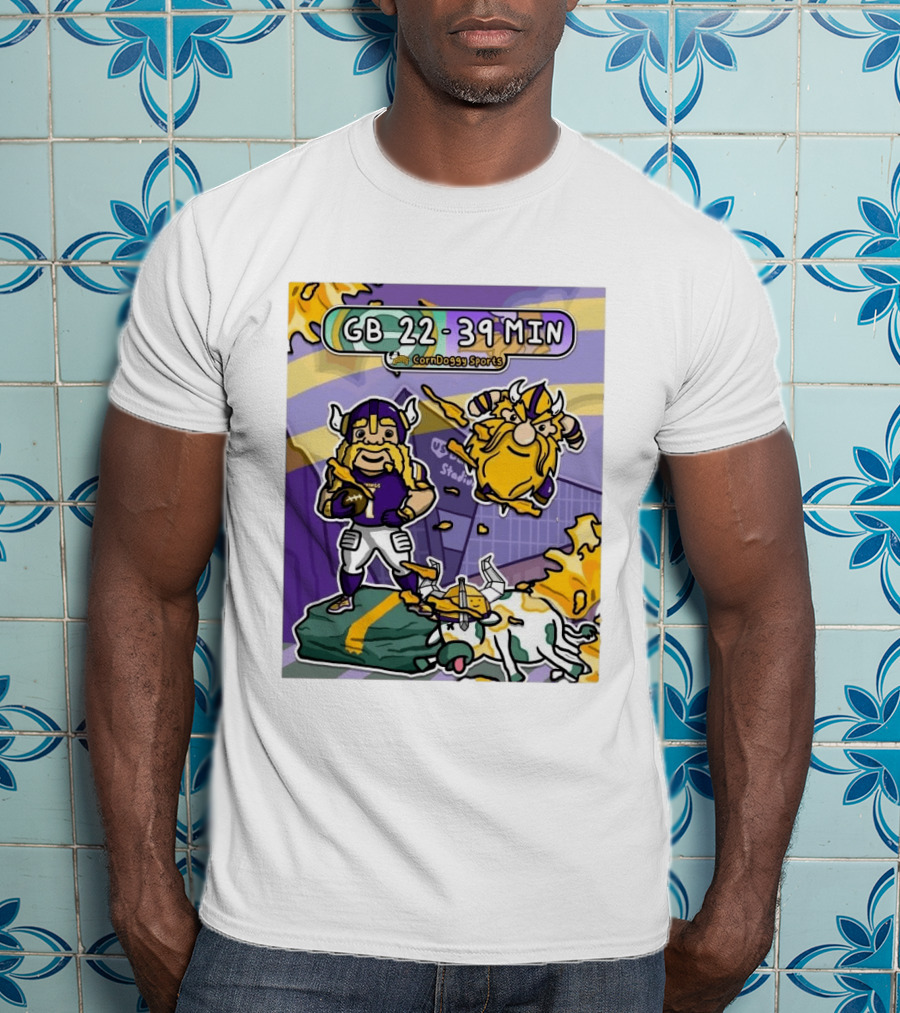 GB 22 39 MIN CornDoggy Sports Green Bay Packers Vs Minnesota Vikings T-Shirt