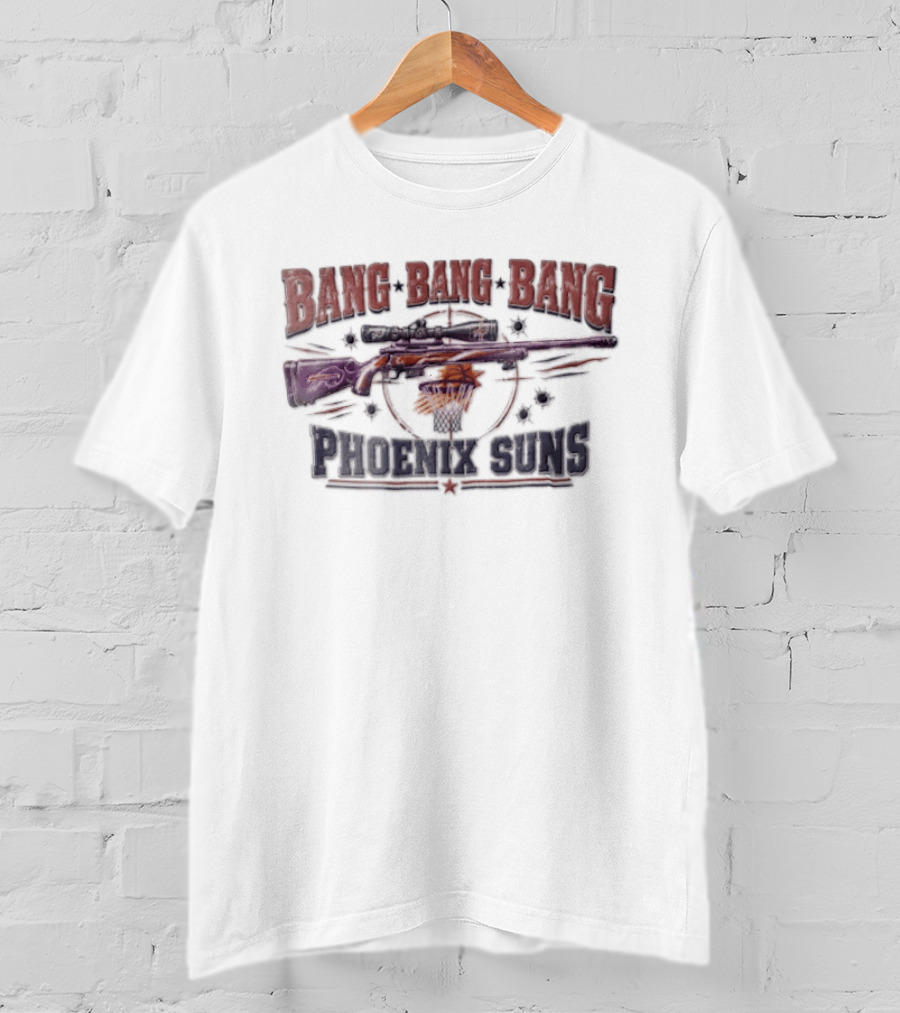 Phoenix Suns Bang Sniper Rifle Basketball Net Target Distressed T-Shirt