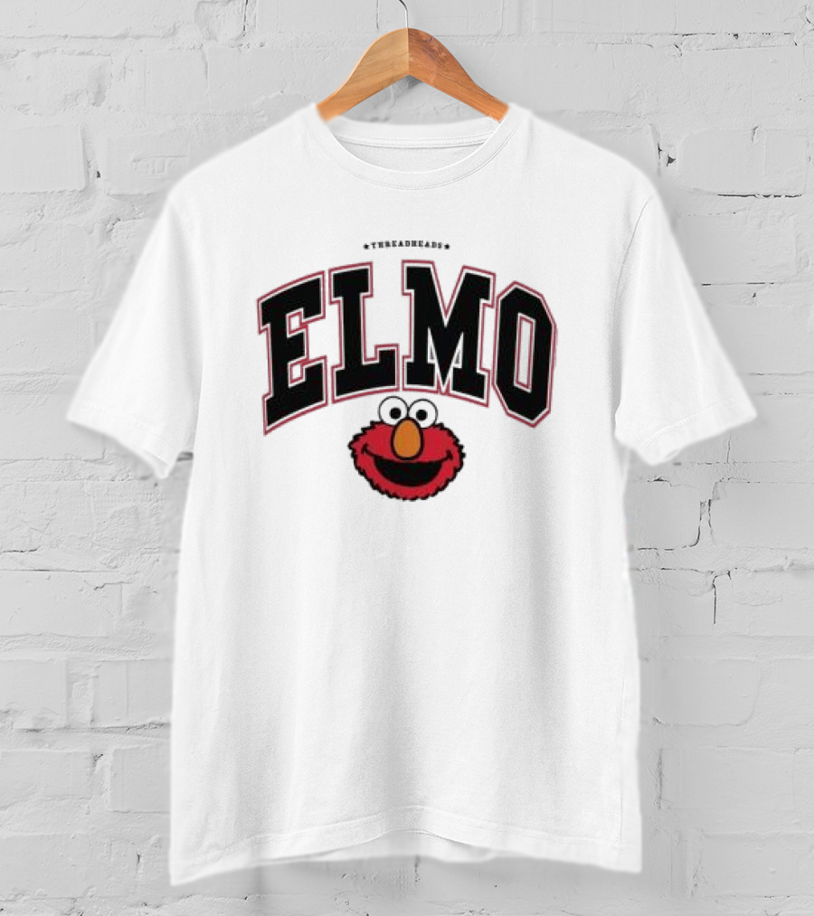 Qagoma Store 2023 Elmo College Red Ringer T-Shirt