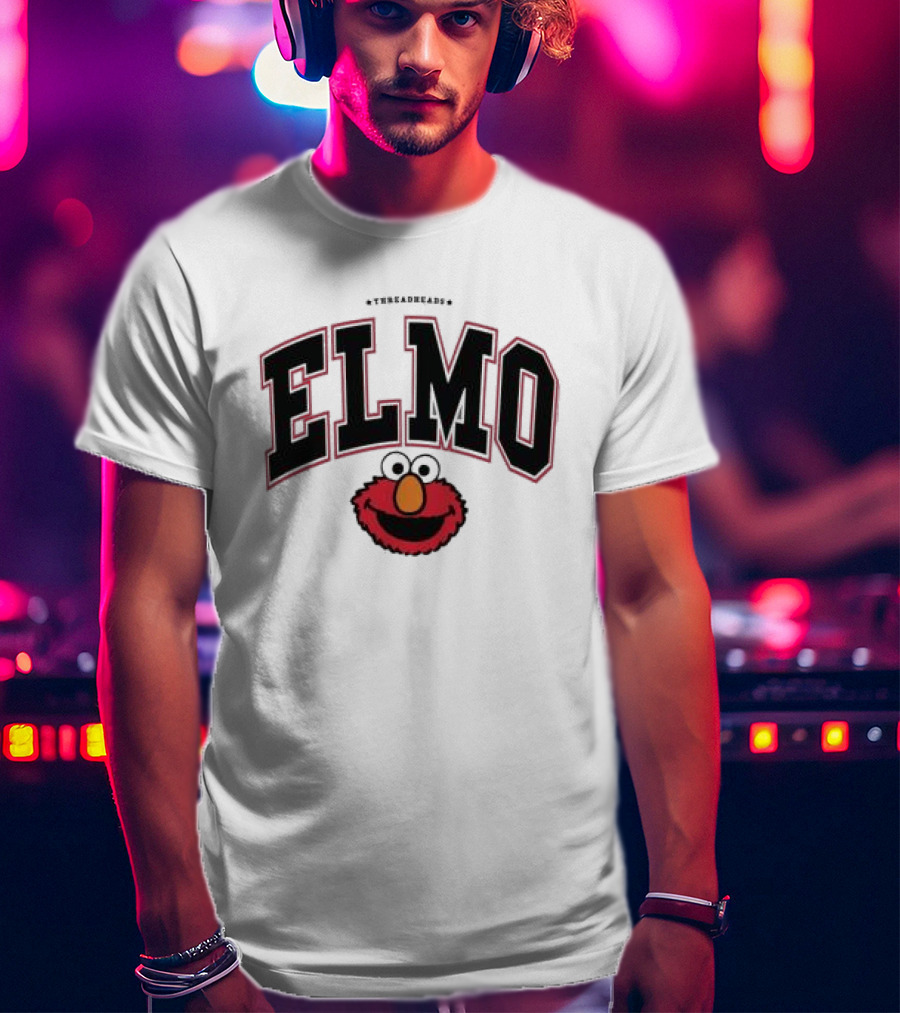 Qagoma Store 2023 Elmo College Red Ringer T-Shirt