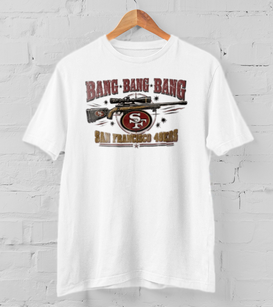 San Francisco 49ers Sniper Rifle Bang Bullet Holes SF T-Shirt