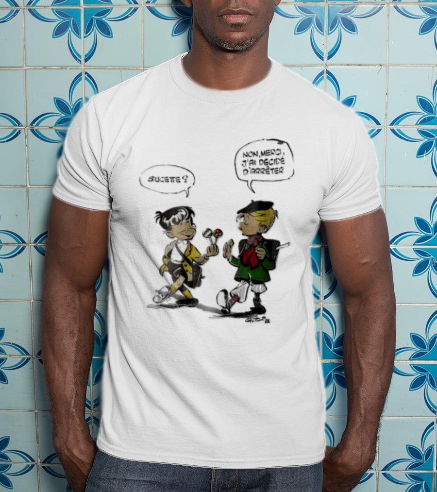 Sucette Non Merci Jai Decide Darreter Gotlib Cartoon French Schoolboys T-Shirt