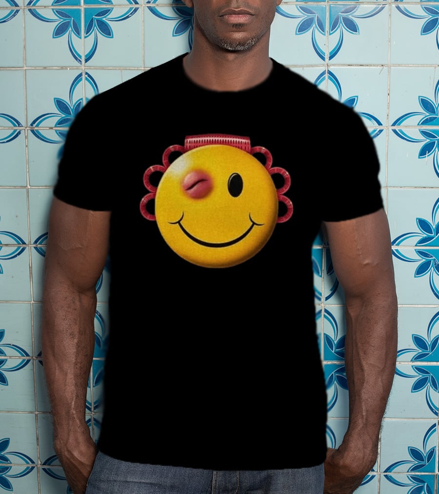 A$AP Rocky Don't Be Dumb Tour Smiley Face With Winking Eye And Red Rope Details T-Shirt