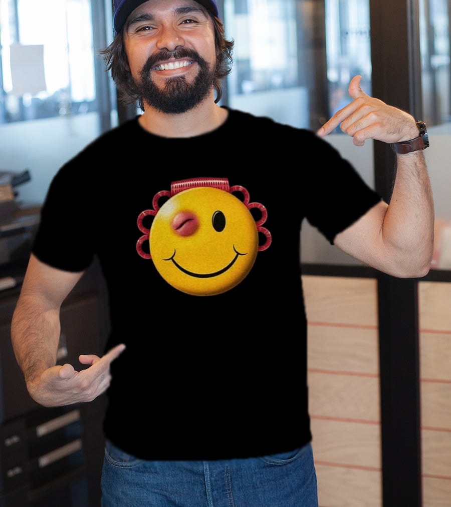A$AP Rocky Don't Be Dumb Tour Smiley Face With Winking Eye And Red Rope Details T-Shirt