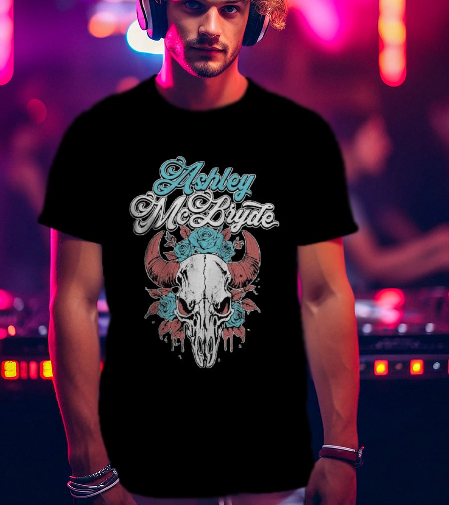 Ashley McBryde Skull Roses Floral T-Shirt