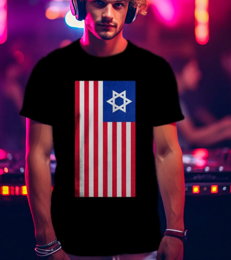 Hyde Force Store Very Serious Marine Casualty USA Israel Flag T-Shirt