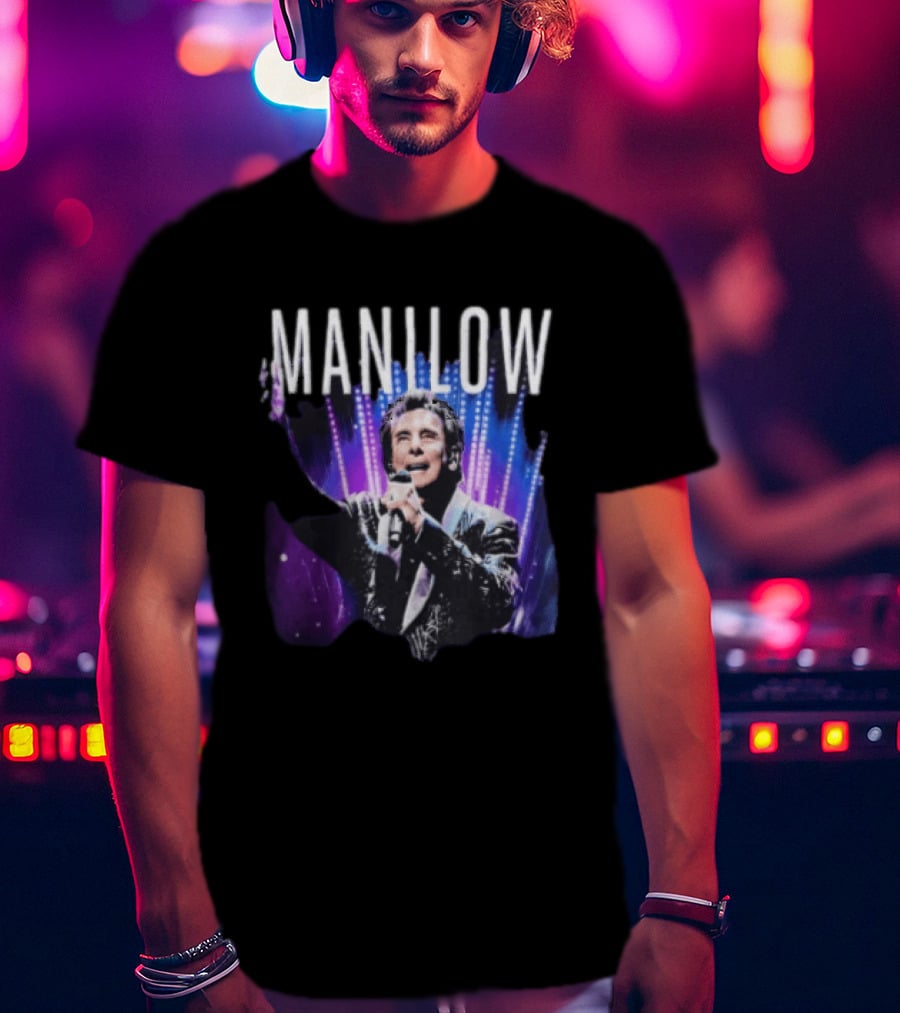Manilow Concert Tour Photo With Microphone And Lights T-Shirt