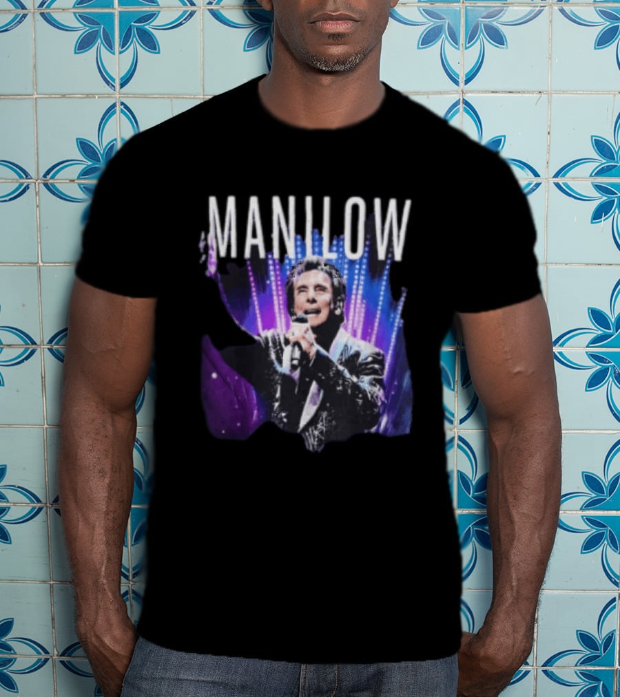 Manilow Concert Tour Photo With Microphone And Lights T-Shirt