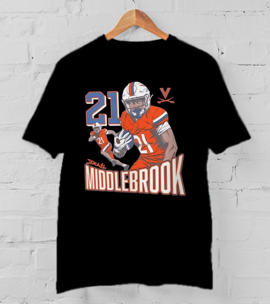 Jekail Middlebrook 21 Virginia Cavaliers Football Player T-Shirt