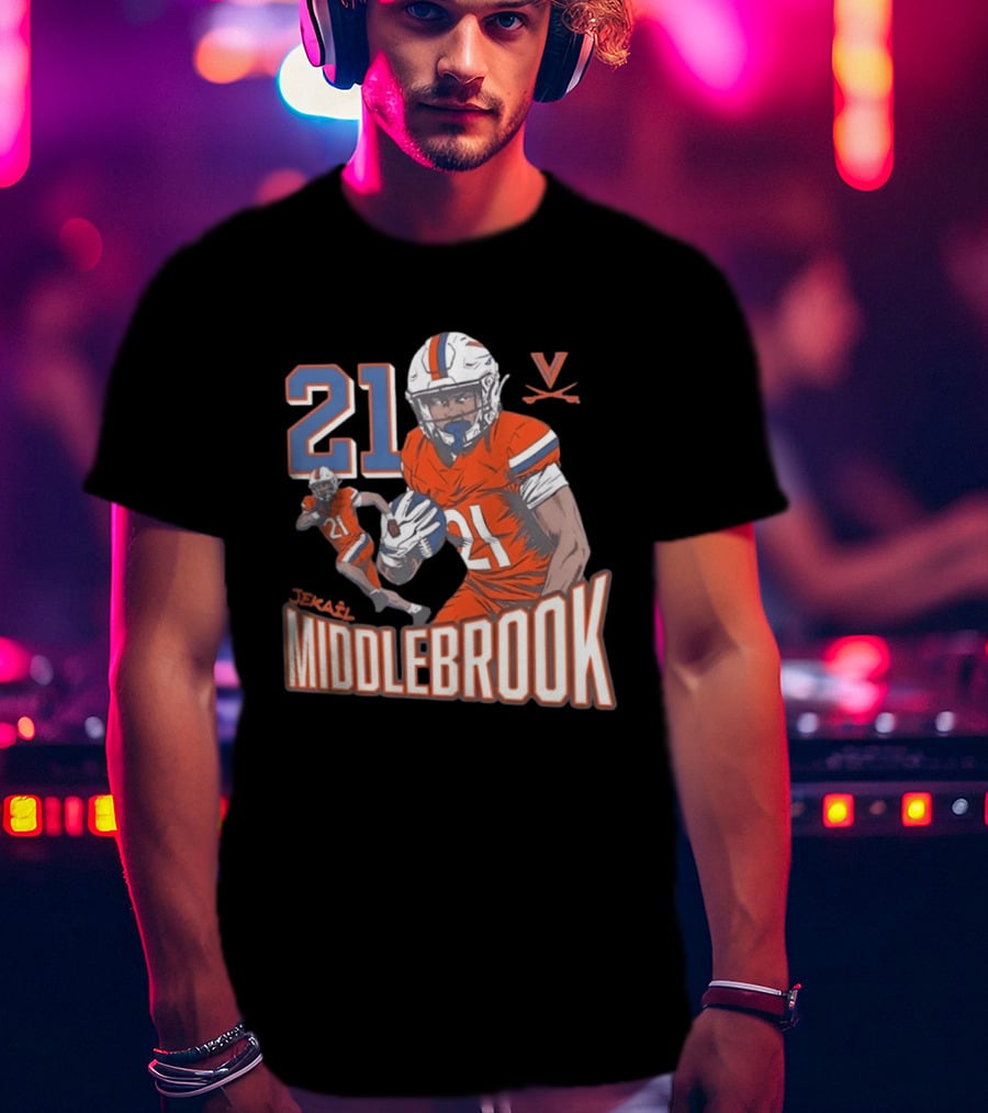 Jekail Middlebrook 21 Virginia Cavaliers Football Player T-Shirt