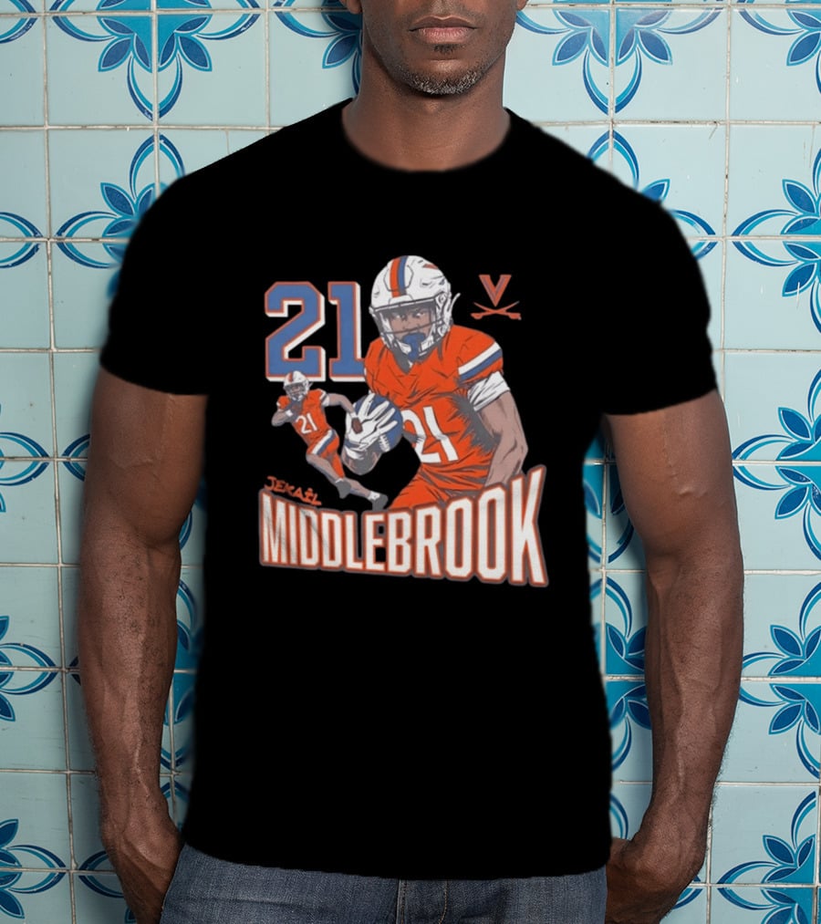 Jekail Middlebrook 21 Virginia Cavaliers Football Player T-Shirt