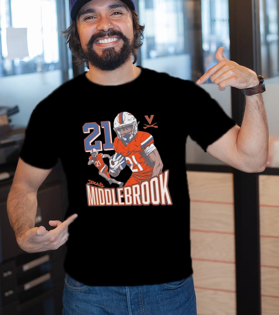 Jekail Middlebrook 21 Virginia Cavaliers Football Player T-Shirt