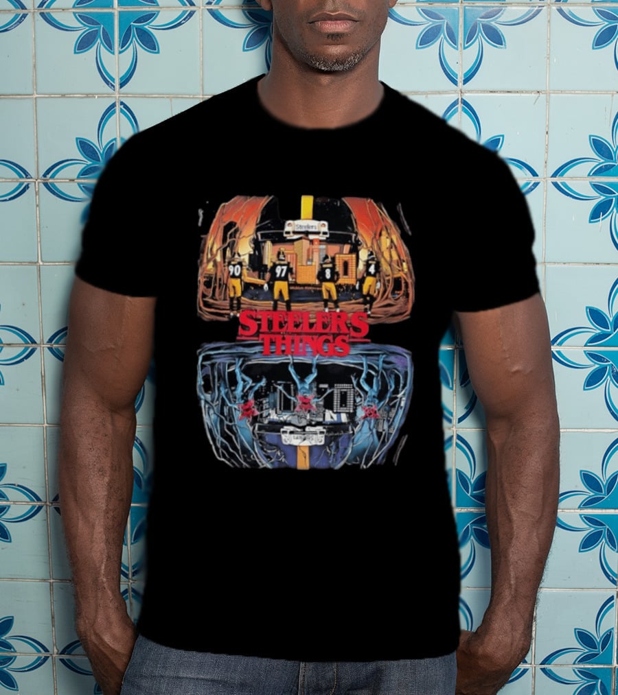 Pittsburgh Steelers Halloween Upside Down Stranger Things T-Shirt