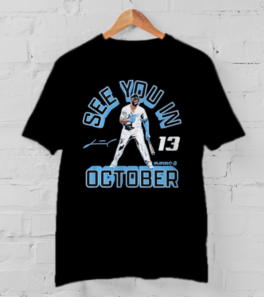 Junior Caminero See You In October Players 13 Signature Baseball T-Shirt
