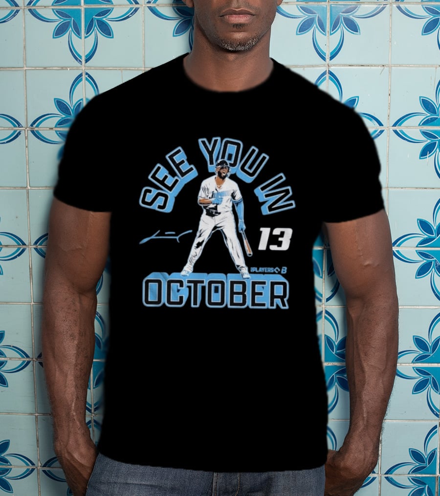 Junior Caminero See You In October Players 13 Signature Baseball T-Shirt