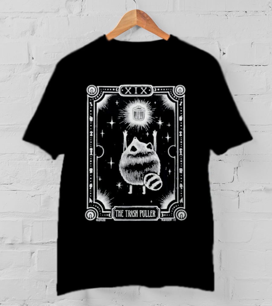 Raider.Io Jimothy XIX The Trash Puller Raccoon Tarot Card T-Shirt