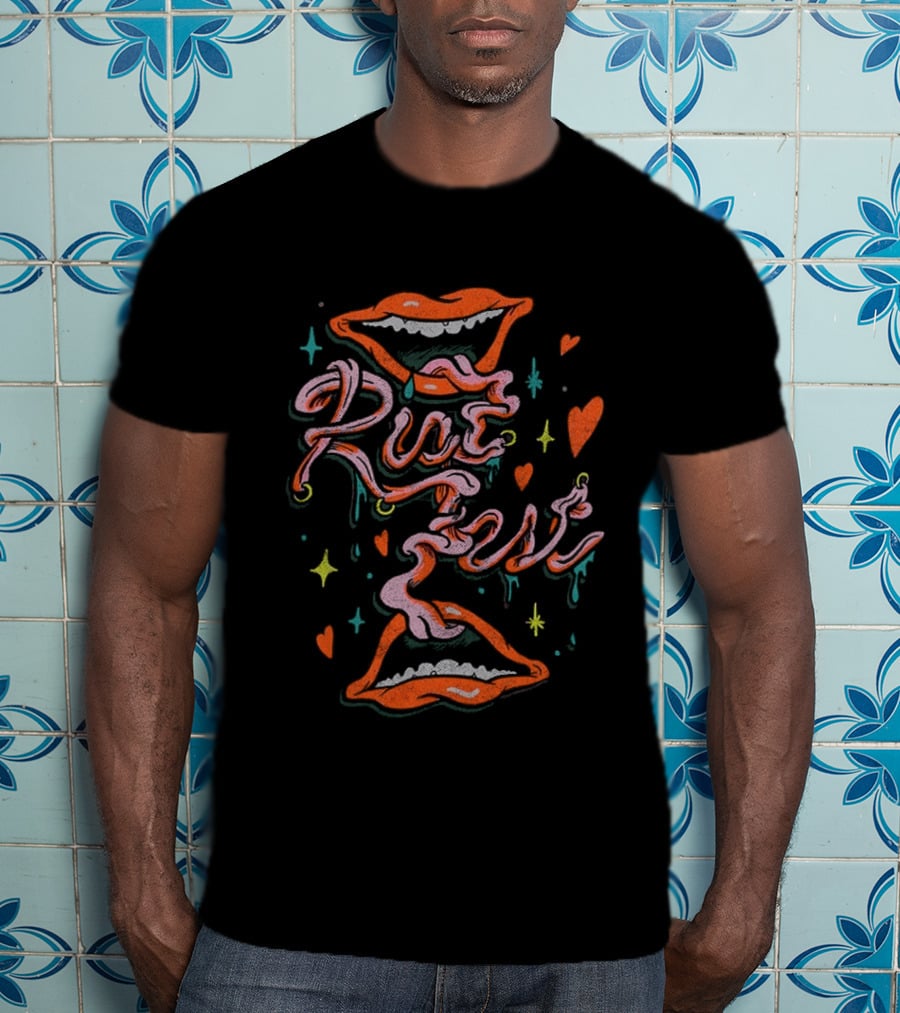 Riot Fest 2026 Chicago Douglass Park September Tongue Tied Lineup Vibrant Lips And Hearts T-Shirt