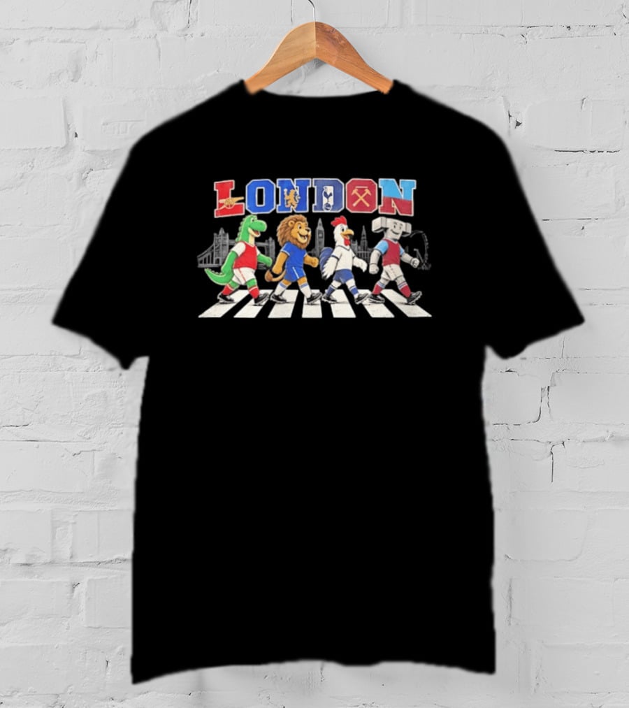 London Abbey Road Football Mascots Spurs Arsenal Chelsea West Ham T-Shirt